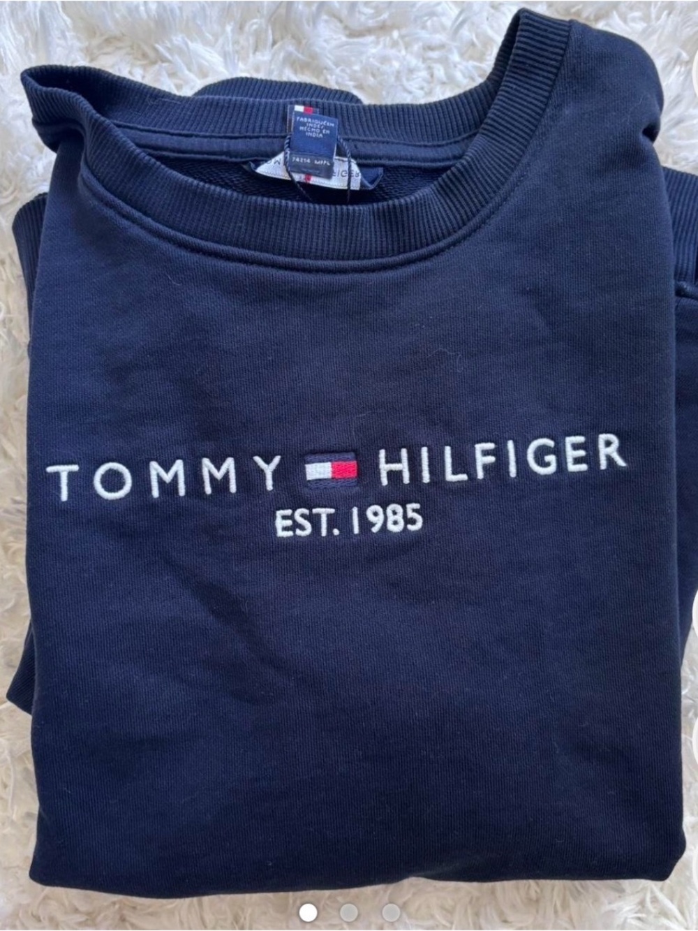 Tommy Hilfiger Navy Crewneck Sweatshirt with Logo